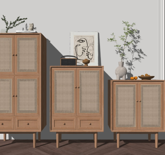 北欧玄关柜 高低组合柜 摆件 花瓶 装饰画